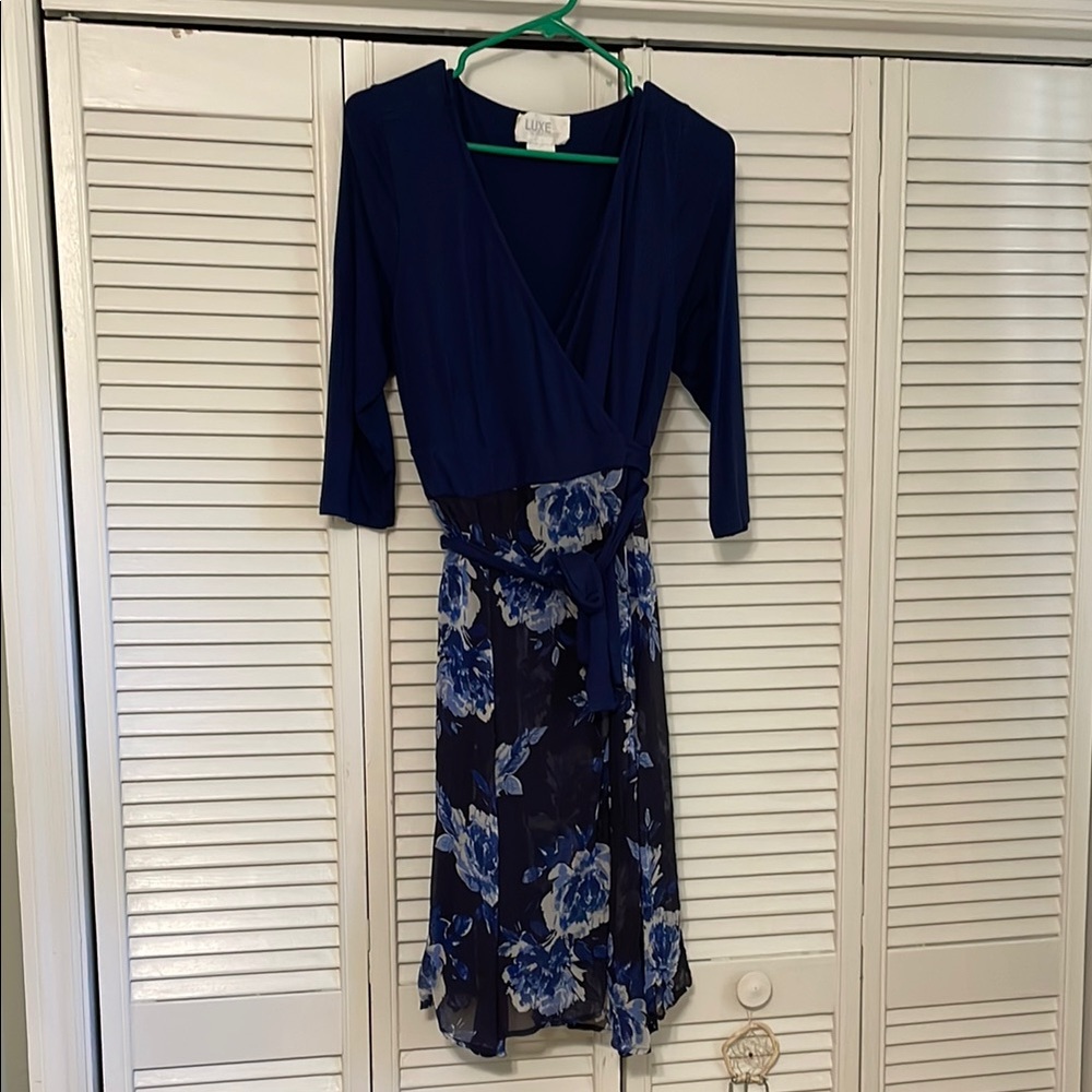 Luxe by Seraphine Maternity and Postpartum wrap dress